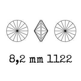 1122 rivoli 8,2 mm puntsteen SS39 crystal AB F (001 AB) p/10