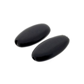 kraal black horn ovaal 17 x 9 mm zakje +/- 24 stuks