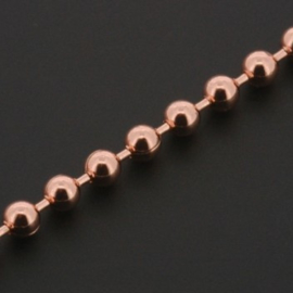 ball chain 3.0 mm rose gold EC p/5 meter