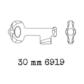 6919 Key Pendant 30 mm Crystal (001) p/stuk