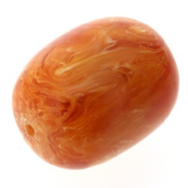 kraal kunststof groot ovaal amber 35x28 mm p/2