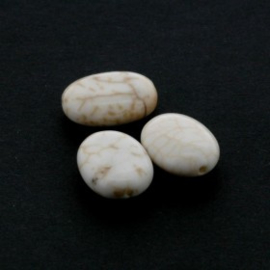 kraal steen howlite beige 13x10mm p/10