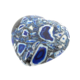 kraal composiet stenen hart blauw (20 x 20 mm) p/10