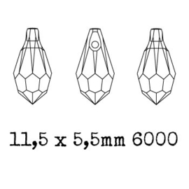 6000 hanger 11,5 x 5,5 mm crystal AB (001 AB) p/12