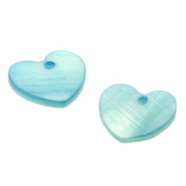 schelp hart 13 x13 mm grijs blauw p/20