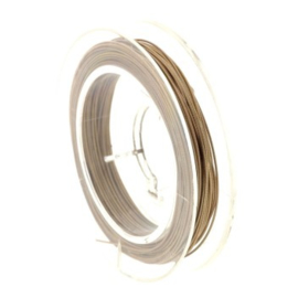 staaldraad 0.38mm nyloncoated goud p/10 mtr p/5 rolletjes