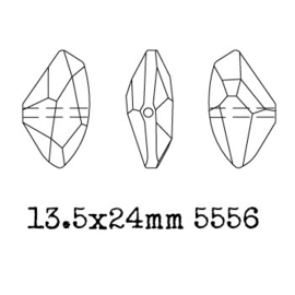 5556 Galactic bead 13.5 x 24 mm crystal (001) p/2