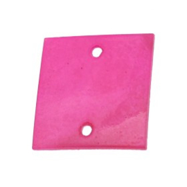 tussenzetsel schelp vierkant 2 gaatjes 17 x 17 mm fuchsia  p/10