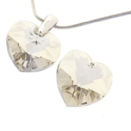 6228 Xilion heart pendant 18 x 17,5 mm Crystal Silver shade (001 SSHA) p/2