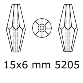 5205 kraal ovaal 15x6 mm topaz (203) p/10