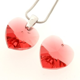 6228 Xilion heart pendant 18 x 17,5 mm padparadscha (542) p/2