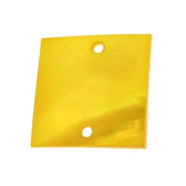 tussenzetsel schelp vierkant 2 gaatjes 17 x 17 mm geel  p/10