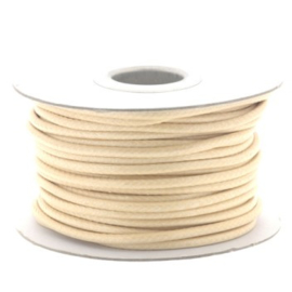 Soft waxkoord / slangenkoord 4mm p/20 meter cream