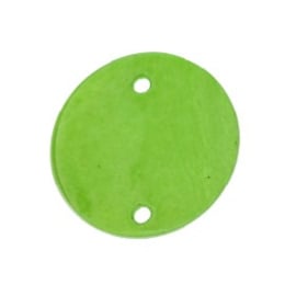 tussenzetsel schelp rond 2 gaatjes 18 mm groen  p/10