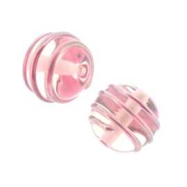 glaskraal 10 mm metalen spiraal roze p/10