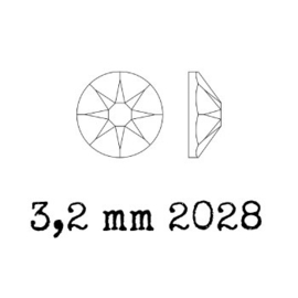 2028 plaksteen 3,2 mm / SS12 aquamarine F (202) p/50