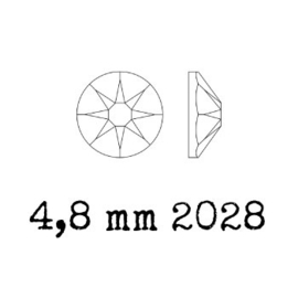 2028 plaksteen 4,8 mm / SS 20 crystal meridian blue F (001 MBL)  p/50
