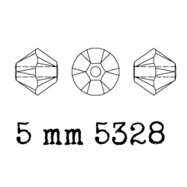 5328 biconische kraal 5 mm crystal (001) p/50