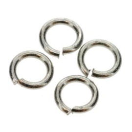 DQ open ring / verbindingsring 5 mm (0.8x3.5mm) Rhodium p/500