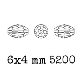 5200 kraal 6x4 mm crystal (001) p/10