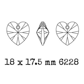 6228 Xilion heart pendant 18 x 17,5 mm crystal bronze shade (001 BRSH) p/2