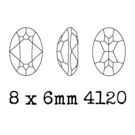 4120 Fancy Stone 8 x 6 mm Crystal F AB (001 AB) p/12