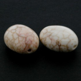 kraal steen howlite beige 20x16mm p/10