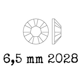2028 plaksteen 6,5 mm / SS 30 sapphire F (206) p/25