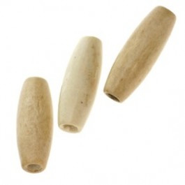 houten kraal ovaal (gelakt) 22x8 mm p/20