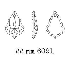 6090 Baroque hanger 22 x 15 mm crystal ab (001 AB) p/2