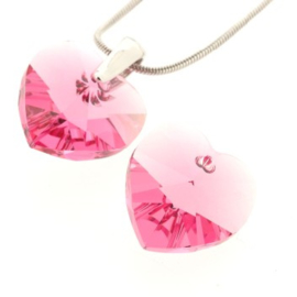 6228 Xilion heart pendant 18 x 17,5 mm rose (209) p/2