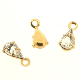 Mini hanger 4300 Swarovski 6x3.6mm Crystal F (001) GPL+C 5 Mils p/4