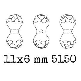 5150 kraal diabolo 11x6 mm crystal copper (001 COP) p/3