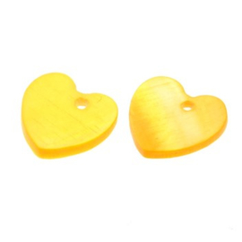 schelp hart 13 x13 mm geel p/20