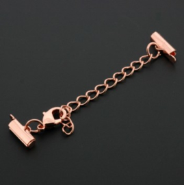 cylindersluiting 12mm voor 2mm ballchain + 5cm verlengketting rose gold p/12