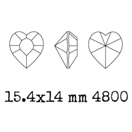 4800 Fancy Stone heart 15.4 x 14 mm crystal AB F (001 AB) p/2