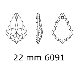 6090 Baroque hanger 22 x 15 mm crystal (001) p/2