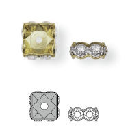 177608 Rondelles vierkant 1028 PP24  Crystal AB (001 AB)  p/4 stuks
