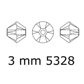 5328 biconische kraal 3 mm cyclamen opal (398) p/50