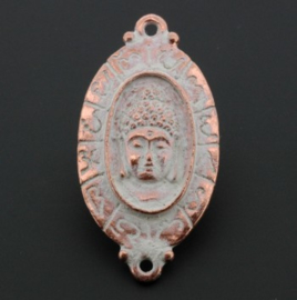 decoratief ornament ovaal buddha 2 ogen Champagne p/3