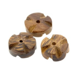kraal hout 6x15 mm bloem robles wood p/20