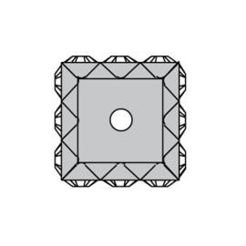 177610 Rondelles vierkant 1028 PP24  Crystal AB (001 AB)  p/2 stuks