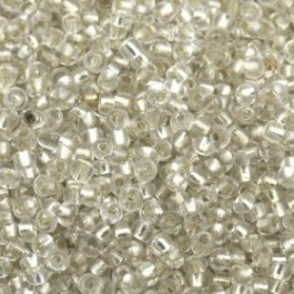 rocailles 12/0 crystal/zilver  p/500 gram (021)