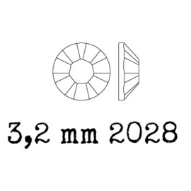 2028 plaksteen 3,2 mm / SS 12 crystal coppper F (001 COP) p/50