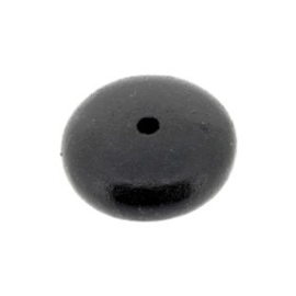 kraal hout disc 25x10mm zwart p/10