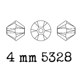 5328 biconische kraal 4 mm saphhire AB (206 AB)  p/50
