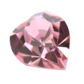 4800 Fancy Stone heart 6.6 x 6 mm light rose F (223) p/6