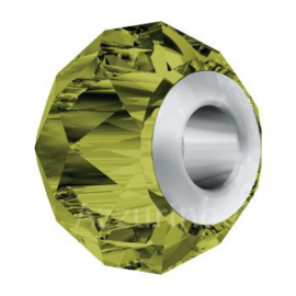 5940 BeCharmed Briolette Bead 14 mm Olivine (228) Steel p/st