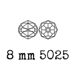 5025 kraal rond/ovaal facet 8 mm light sapphire (211) p/12