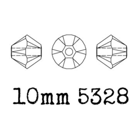 5328 biconische kraal 10 mm jet AB (280 AB) p/6